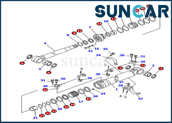 kopen 707-99-47790 7079947790 Servicekit giek Overzeese versie PC220-7 PC200LC-7 Komatsu-cilinderafdichtingskit online manufacture