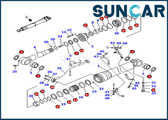 kopen Wapenverbinding Kit Service Kit 707-99-50500 voor Graafwerktuig pc200-8 van KOMATSU de Hydraulische Cilinder van PC210LC-8K online manufacture