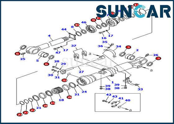 kopen Seal Kit 707-99-45070 Emmer Service Kit Hydraulische Cilinder Voor Komatsu PC200-8 HB205-1 HB215LC-1 online manufacture