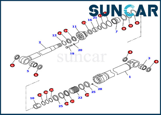 kopen 707-99-47050 7079947050 Boomafdichtingsset Hydraulische cilinderreparatieset voor pc210-10 pc210LC-11 Komatsu online manufacture