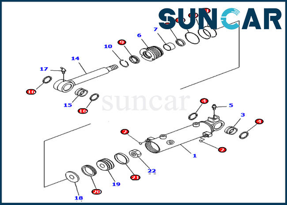 kopen 707-98-13890 KOMATSU pc2000-8 de Dienst Kit Excavator Hydraulic Cylinder Kits van de pc20mr-2 Bladlift online manufacture