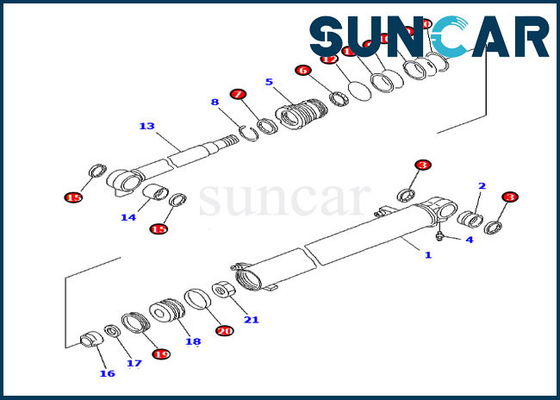 kopen Van de Binnenstee gedeelten 707-98-14760 Boom van KOMATSU de Verbinding Kit Models pc20mr-1 pc20mrx-1 Uitrusting van de Cilinderreparatie online manufacture