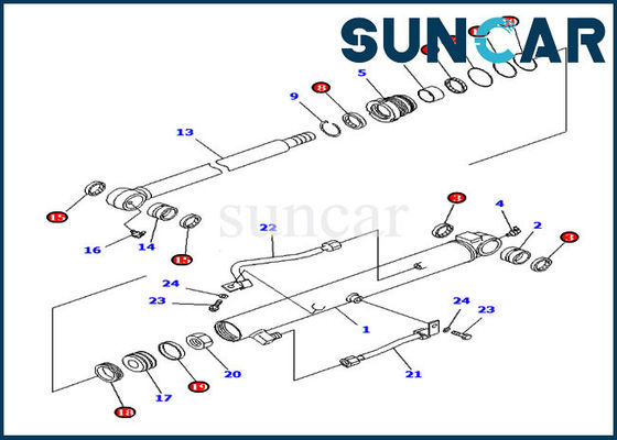 kopen 707-98-14830 de Verbinding Kit For Komatsu Inner Parts pc20r-8 pc38uu-3 van de 7079814830 Emmercilinder online manufacture