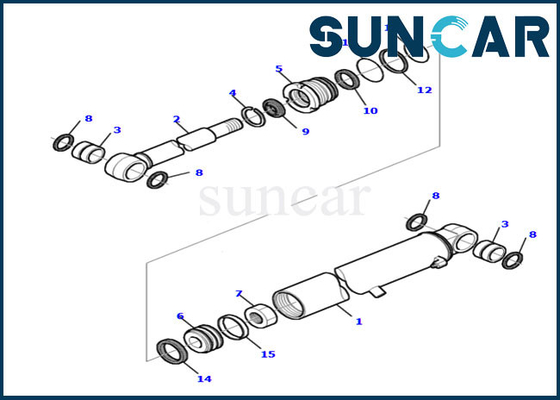 kopen Van de de Cilinderreparatie van het 878000516 Boomwapen de Verbinding Kit Model pc20r-8 het Graafwerktuig Sealing Kit van KOMATSU online manufacture