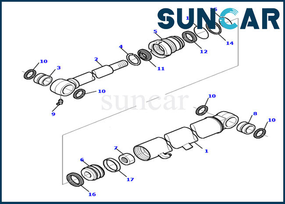 kopen De Verbindingsuitrusting 878000518 van de emmercilinder pc20r-8 de Vervangings Verzegelende Uitrustingen van KOMATSU van de Slijtageweerstand online manufacture