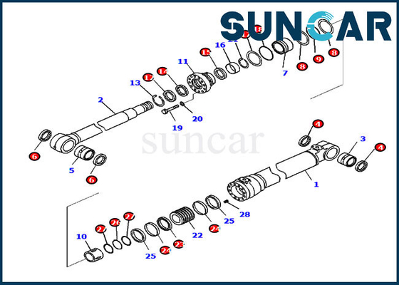 kopen Uitrusting 721-99-48740 de 7219948740 Boomdienst Kit Fits Komatsu PC210-11 PC210-11E0 van de cilinderverbinding online manufacture