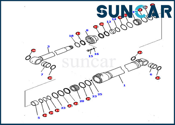kopen 707-99-47070 de Dienst Kit Fits Komatsu hb215lc-2 pc210lci-10 Graafwerktuig Repair Parts van de boomcilinder online manufacture