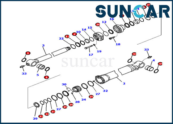 kopen Van de Verbindingsuitrusting 721-98-00180 van KOMATSU de Emmercilinder die Kit Fits pc210lci-10 verzegelen PC210LCI-11-Graafwerktuig online manufacture