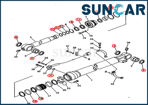 kopen KOMATSU pc220-6 pc220lc-6 707-99-58240 de Dienst Kit For 2.0M van de Emmercilinder Arm Excavator online manufacture