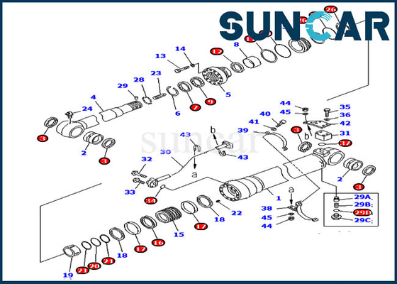 kopen Pc220lc-6 van de de Verbindingsreparatie van KOMATSU Uitrusting 707-99-58300 7079958300 Pasvormen 100MM Staaf 140MM droeg Wapencilinder online manufacture