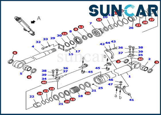 kopen 707-98-47841 7079847841 Boomverbinding Kit Hydraulic Cylinder Fits Komatsu pc220-7 Vervangingsdelen online manufacture