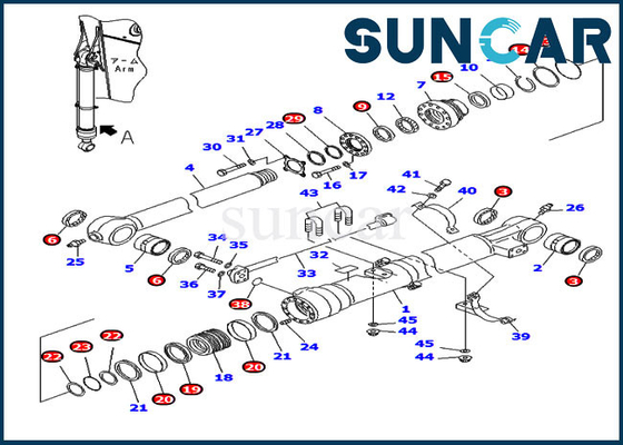kopen 707-99-47851 pc220-7 pc220lc-7 van de de Emmercilinder van KOMATSU OEM van de de Dienstuitrusting Uitrusting van de Vervangingsverbinding online manufacture