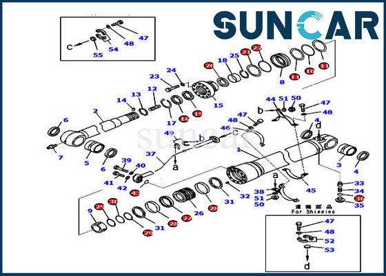 kopen PC220-8M0 pc240lc-10 707-99-59430 KOMATSU de Verbindingsuitrusting 7079959430 Graafwerktuig Service Kit van de Wapencilinder online manufacture
