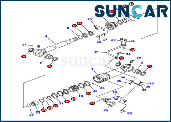 kopen Het Bladcilinder die van KOMATSU 707-99-58390 Kit Fits pc228us-3 verzegelen pc228uslc-3 Versiegraafwerktuig Overzee online manufacture