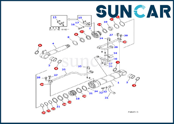 kopen KOMATSU 707-98-46220 Boomcilinder het Verzegelen uitrustingspasvormen voor pc228uslc-1 Graafwerktuig pc228uslc-2 online manufacture
