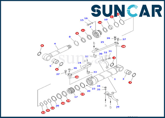 kopen Van de de Boomcilinder van PC228USLC-3S pc228us-3-aa KOMATSU 707-99-47780 de Verbinding Kit Hydraulic Replacement Kits online manufacture
