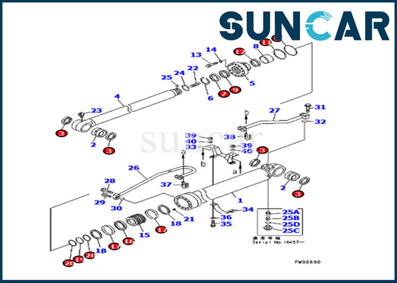 kopen 707-99-57280 7079957280 Arm Cylinder Repair Seal Kit Voor Komatsu Graafmachine PC228UU-1 online manufacture