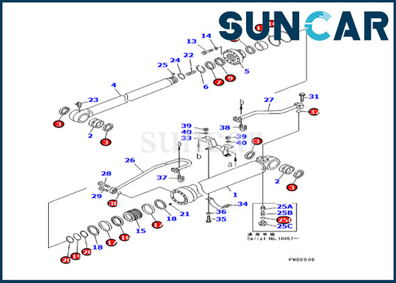 kopen Graafwerktuig Arm Seal Kit 707-99-57260 pc228uu-1 Reparatie Kit Hydraulic Cylinder van KOMATSU online manufacture