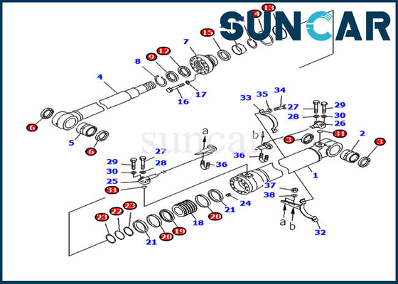 kopen 707-99-50780 de Verbindingsreparatie Kit Fits pc228us-8 pc228uslc-8 ModelExcavator van de 7079950780 Wapencilinder online manufacture