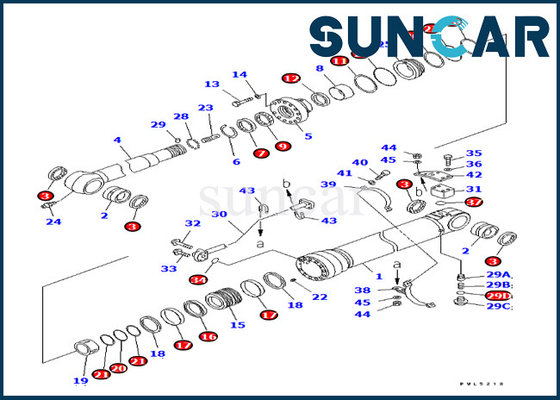kopen Van de het Wapencilinder van verbindingsuitrusting 707-99-57180 de Dienst Kit For pc228us-3 pc228uslc-3 Versie Overzee KOMATSU online manufacture