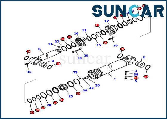 kopen 721-98-04340 van de Reparatiekit for PC290LCI-11 KOMATSU van de wapenverbinding het Graafwerktuig Cylinder Replacement Kits online manufacture