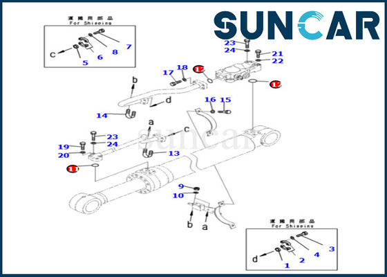 kopen 721-98-00290 7219800290 van de de Boomcilinder van KOMATSU de Dienstuitrusting voor PC240LC-11 PC240NLC-11 PC240LC-11E0 PC240NLC-11E0 online manufacture