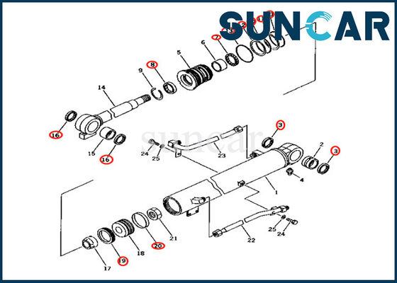 kopen Pc25r-1 pc28ud-2 pc28ug-2 7079924201 707-99-24201 Vervanging de Van uitstekende kwaliteit Kit Komatsu van de Boomcilinder online manufacture