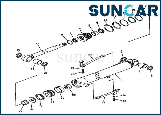 kopen Reparatieverbinding Kit Hydraulic Cylinder jaren '20-63-56500 KOMATSU pc30-5 Graafwerktuig Boom Service Kit online manufacture