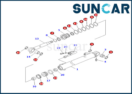 kopen 707-98-24890 7079824890 KOMATSU voor pc25r-8 pc27mr-1 pc27mrx-1 Uitrusting van de de Verbindingsreparatie van de Boomcilinder online manufacture