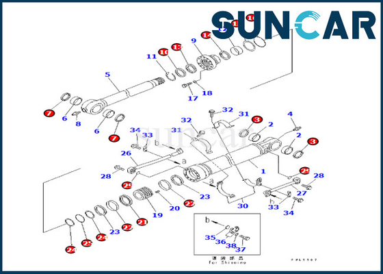 kopen De Dienstuitrusting KOMATSU 707-99-58090 7079958090 Pasvormen pc350-8 pc300-8 pc360-7 van de emmercilinder online manufacture
