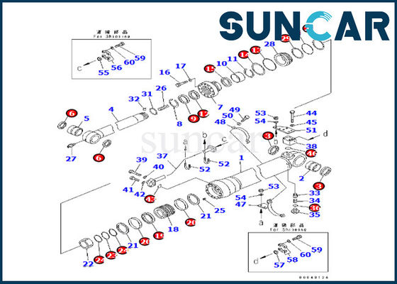 kopen Van de het Wapencilinder van KOMATSU Verzegelende Uitrusting 707-99-59740 7079959740 voor PC290-8K pc270-8 pc270lc-8 online manufacture