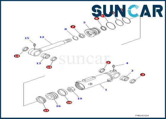 kopen Van de het Bladcilinder van KOMATSU Verzegelende Uitrusting 707-98-22180 7079822180 Pasvormen f4ec-1 f5ec-1 f6ec-1 online manufacture
