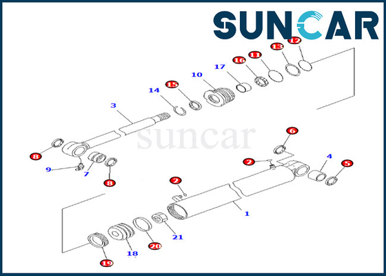 kopen 707-98-22890 de de Cilinderdienst Kit Komatsu Fits pc27mr-3 pc27mr-2 van de 7079822890 Boomschommeling online manufacture