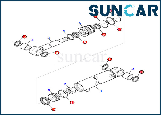 kopen De Cilinderverbinding Kit Komatsu 878000521 van de boomschommeling voor de Cilinder die van de pc27r-8 Boomschommeling Kit Oil And Wear Resistance verzegelen online manufacture