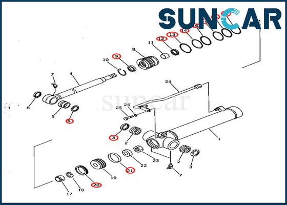 kopen Van de de Verbindingsvervanging van de wapencilinder Uitrusting 7079822150 707-98-22150 KOMATSU voor pc28ud-2 pc28ug-2 pc28uu-2 online manufacture