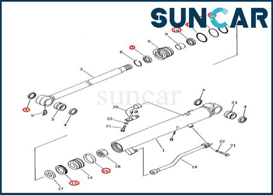 kopen 707-98-12400 7079812400 KOMATSU Emmercilinder die Kit For pc28ud-2 pc28ug-2 pc28uu-2 verzegelen online manufacture