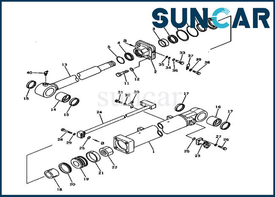 kopen Emmer die de Verbindingsuitrusting pc300-2 pc300lc-2 KOMATSU verzegelen van Kit Hydraulic Cylinder Fits 207-63-76500 online manufacture