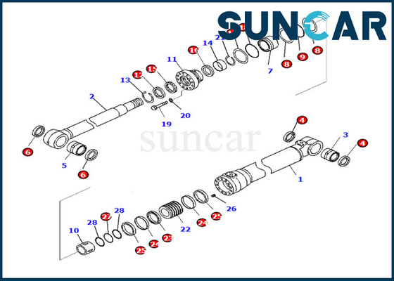 kopen De Verbindingsreparatie Kit Komatsu 7079959090 707-99-59090 Pasvormen pc290lc-10 pc290nlc-10 van de boomcilinder online manufacture