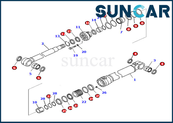 kopen De Vervangingsuitrusting 721-98-00390 7219800390 Pasvormen pc290lc-10 pc290nlc-10 van de boomcilinder van KOMATSU online manufacture