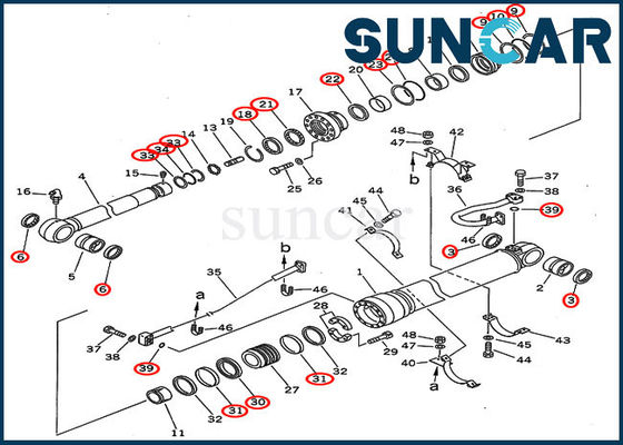 kopen Van de het Wapencilinder van graafwerktuigseal kit 207-63-02120 de Reparatie Kit For Overseas Version pc300-5 pc300lc-5 KOMATSU online manufacture