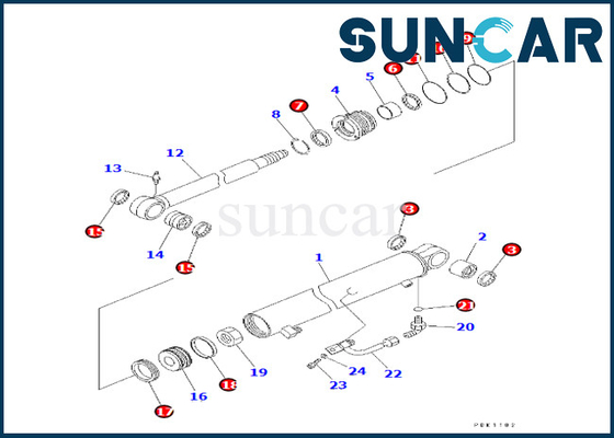 kopen 707-98-22840 7079822840 KOMATSU de Verbindingsreparatie Kit Fits pc30r-8 van de Wapencilinder de Verbindingsuitrusting van de Wapencilinder online manufacture