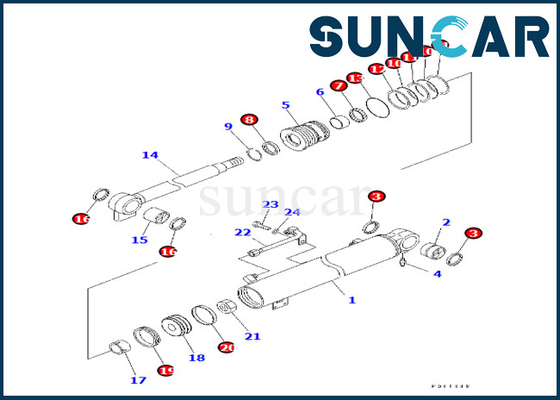 kopen Van de de Boomcilinder van KOMATSU de Dienstuitrusting 707-98-24880 7079824880 voor de Verzegelende Uitrusting van de pc30r-8 Boomcilinder online manufacture