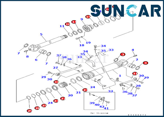 kopen Van de de Verbindingsreparatie van de emmercilinder Uitrusting 707-99-59130 7079959130 Pasvormen pc350lc/nlc-8 pc360lc/nlc-10 van KOMATSU online manufacture