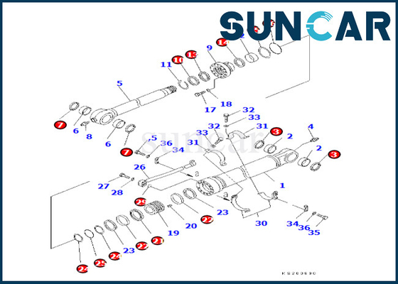 kopen 7079958450 707-99-58450 de Vervanging Kit Komatsu For PC350LC/NLC-8K PC450LC-8K van de Emmercilinder online manufacture