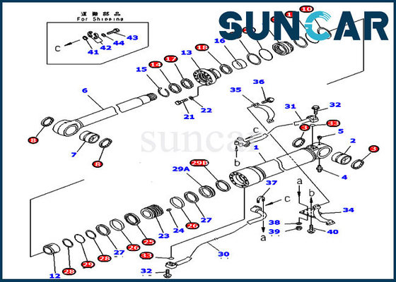 kopen Pc300lc-7 pc360-7 707-99-58030 KOMATSU de Verbindingsuitrusting van Kit Wear Resistance Cylinder Repair van de Boomdienst online manufacture