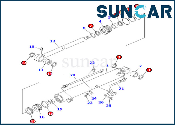 kopen 707-98-29661 van de de Cilinderverbinding van de 7079829661 Boomschommeling de Reparatie Kit Komatsu Fits pc35mr-1 pc35mrx-1 pc45mr-1 online manufacture