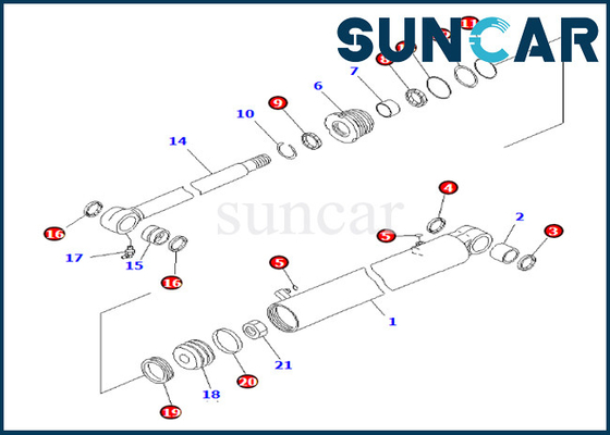 kopen KOMATSU 7079829630 707-98-29630 van de de Cilinderverbinding van de Boomschommeling de Reparatie Kit For pc35mr-3 pc35mr-2 online manufacture