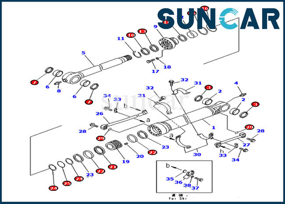 kopen 707-99-59610 de cilinderdienst Kit Seal Kits 7079959610 voor pc300lc-7 pc350lc-7 KOMATSU ModelParts online manufacture