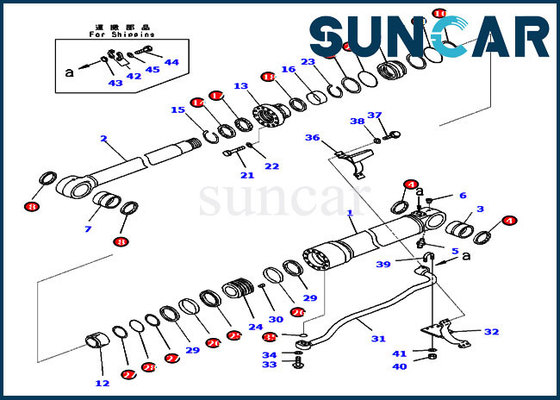 kopen Van de Uitrustings 721-98-00510 PC360LC-11 PC390LC-11 KOMATSU Boom van de verbindingsreparatie van de de Cilindervervanging de Verzegelende Uitrusting online manufacture
