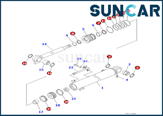 kopen 707-98-24280 7079824280 Boomcilinder die Kit Fits pc35r-8 verzegelen van de de Boomcilinder van KOMATSU de Reparatieuitrusting online manufacture